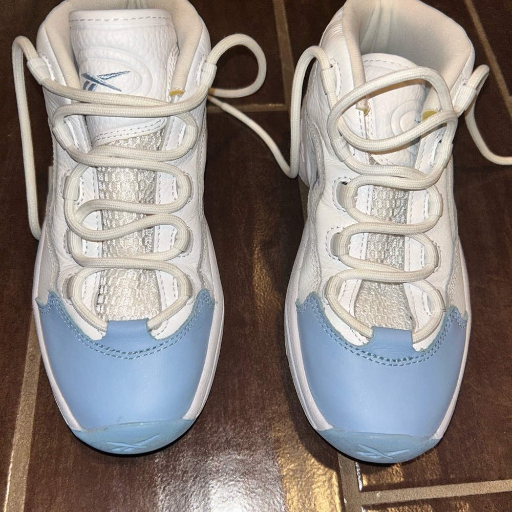 Reebok White and Blue Sneakers Premium Design- Allen Iverson Question Mid